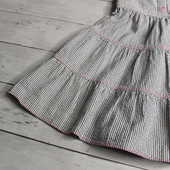 Cherokee Girl's Sundress Size XS Smocked Seersucker Tiered - Picture 4 of 7